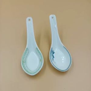 Thìa sứ ăn súp ăn cơm họa tiết bông hoa Cao cấp