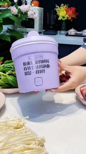 Nồi điện nấu mì Nồi lẩu điện mini Bát điện Cốc lẩu đa năng có chống dính 1L 500W Nấu lẩumì chiên cháo