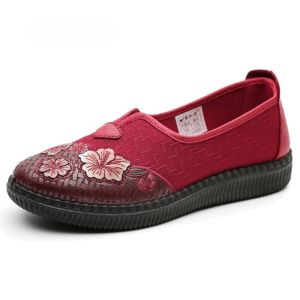 SHIPAILUO | New 2025 Womens Beijing Old Cloth Shoes Comfortable Soft Bottom Slip-On Elderly Grandmother Shoes Casual Plant Floral Pattern