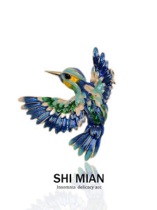 Elegant Blue Wing Bird Brooch High End Womens Fashion Unique Design Suit Coat Pin Trendy Accessory by Ai Si Ya