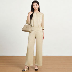 Short Sleeve Stylish Top & Trousers Suit