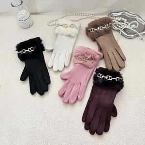 New Womens Snowflake Knitted Thickened Wool Thermal Gloves Touchscreen Split Finger for Outdoor Cycling Student Winter Warm