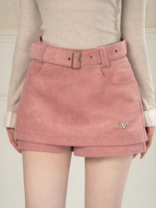 loveheynew | Chân Váy A-Line Màu Hồng Đáng Yêu Chất Liệu Corduroy