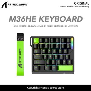 ATTACK SHARK | M36HE ATTACK SHARK Wired RGB Gaming Keyboard Hall Effect Keyboard 0.01mm Adjustable RT and 8000Hz Polling Rate for E-Sports