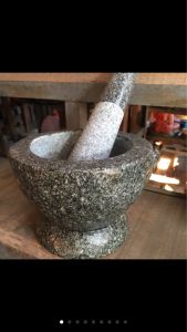 ครกหินอ่างศิลา5/5.5/6/6.5/7/7.5/8ทรงโบราณหู พร้อมสาก