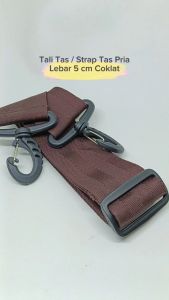 Tali Tas Strap Selempang Pria Lebar 5 cm Warna Coklat