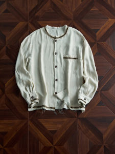OUMULONG | Linen Border Loose Fit Shirt