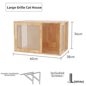 MIAOZAN | DIY Solid Wood Pegboard Wall-mounted Integrated Cat Nest for Large Cats