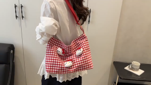 EchoBliss กระเป๋าสะพายลายสก๊อตขนาดใหญ่ สไตล์ลำลองสำหรับผู้หญิง ฤดูใบไม้ผลิ