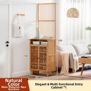 MANHAOSHI | Entryway Screen Shoe Rack Divider Cabinet Storage Furniture
