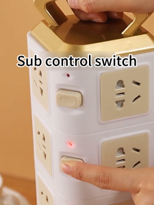 GN Extension Socket 3 Layers Multi-functional Tower Vertical Socket with Bold Line USB Charger Extension