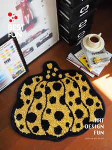 Thảm Sàn Hình Quả Bí Nghệ Thuật Thiết Kế Ban Đầu Yves Klein Hình Học Có Thể Giặt Bằng Máy Thảm Nhà Khách Phòng Ngủ Bàn Trà Thảm Sàn Trong Nhà