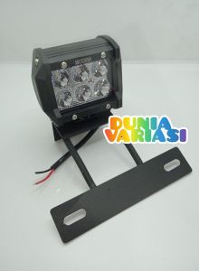 Promo Paket Hemat . Lampu LED 6mata+Breketdudukan plat nomor FULL Set paket lampu RXING