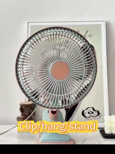 COD Shaking Head Mute Desk Clip Fan portable Mini Electric Office Table Fan 3 Blades with stand