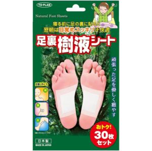 【Direct From Japan】TO-PLAN Detox Foot Pads | Natural Bamboo Charcoal Detoxification Relaxation
