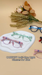 CAREVISY Silicone Anti Blue Light Glasses Kids Computer Glasses Spectacles Anti Radiation Anti Eye Fatigue PC Gaming Eyeglasses