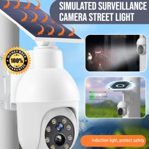 Simulated Surveillance Camera Street Light Solar Dummy Security Camera Led Light Waterproof Auto Tracking Safety Camera With Light