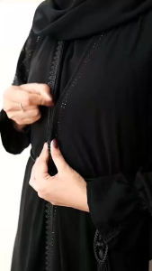 RZ~ Abaya Hitam Turkey Alyasa Gamis Syari Muslimah Jetblack Hitam Kombinasi Mata Mata Dan Renda Abaya Clok Simple Busui Remaja