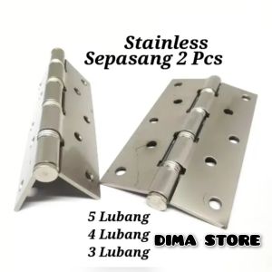 Engsel Pintu Dan Jendela Rumah Bahan Besi Tebal Finishing Chrome Kuat Awet Anti Karat