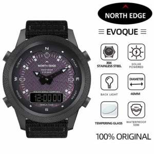 North EDGE Evoque Mens Solar Power Digital Watch Outdoor Adventure Wearable Device