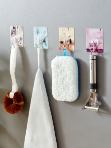 Strong Adhesive Wall Hooks Kitchen Bathroom No Trace Door Back Adhesive Hooks No Drilling Required Heavy Duty Plastic Hooks