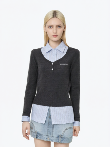 ANN ANDELMAN | Minimal V-Neck Slim Fit Sleeve Knitwear
