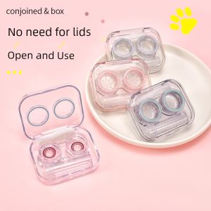 Twist-Free Cover Contact Lens Case Fancy Portable Eye-Shaped Multiple Care Storage Partners Colored Contact Lenses Case Sub-Pack