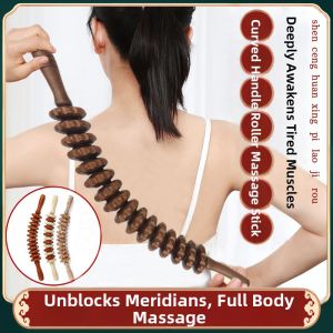 XIAXIU | New Massage Stick Shoulder Cervical Back Meridian Loosening Wooden Curved Handle