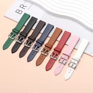 Brown Genuine Calfskin Leather Watch Band 18mm 20mm 22mm Universal Bracelet for Men Women Watch Strap Accessories with Pin Clasp