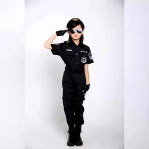 【Local Ready stock】Police Costumes for Kids SWAT Boy Army Cosplay Uniform Clothing Gift Set