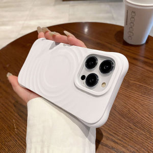 Magnetic Wave Pattern Silicone Phone Case For iPhone 17 Pro Max 17 16 15 13 For iPhone 12 11 14 Plus Air Cover Funda Shockproof