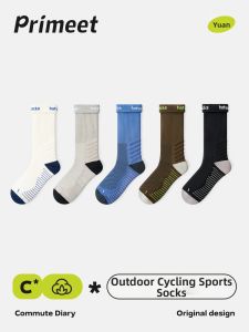 PRIMEET | Mens Breathable Long Sport Socks for Summer Outdoor Cycling Hiking Running
