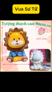 Tượng thạch cao Vua Sư Tử Cute M47 (Không kèm màu) Bé Tô Màu Tô Tượng