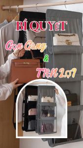 Túi Treo Giỏ Xách Chống Bụi 6 Ngăn 8 Ngăn Living C Chất Liệu Trong Suốt Có Móc