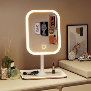 New 3 Colors Dimmable Lights Rechargeable LED Vanity Mirror - Touch Control Portable Cosmetic Mirror for Home Bedroom Travel