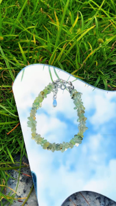 Vòng Tay Handmade Đá Prehnite Hợp Mệnh Mộc Hỏa - Cân Bằng Cảm Xúc Trực Giác Tâm Linh May mắn -Bluegems