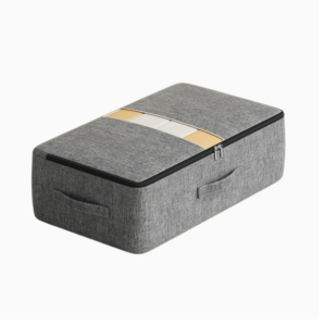 1PC large bed bottom storage bag Clothing organizer zipper folding organizer Bedroom shelf wardrobe gray