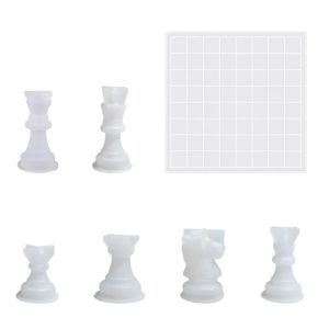 Bộ Khuôn Silicon Cờ Vua Chất Lượng Cao 2026 Mới Bộ Dụng Cụ Thủ Công Tự Làm Dành Cho Trò Chơi Trên Bàn Khuôn Đúc Nhựa 3D Kích Thước Đầy Đủ Làm Đồ Trang Sức
