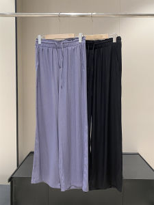 Quần Ống Rộng Cạp Cao Mùa Xuân Hè Cho Nữ Chất Liệu Cotton Pha Trộn Quần Dài Thường Ngày Dáng Rộng Thoải Mái Thoáng Khí