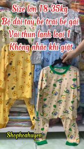 Bộ dài tay cho bé trai bé gái chất vải thun lạnh Minky mom loại 1 chất mềm mịn mát an toàn cho da bé họa tiết cực xinh cho bé size to 18-35kg