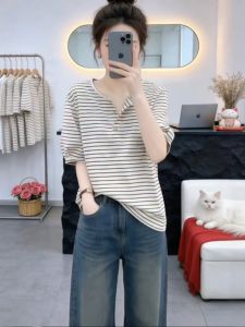 V.C.I | Stripe Colorful Slimming T-shirt