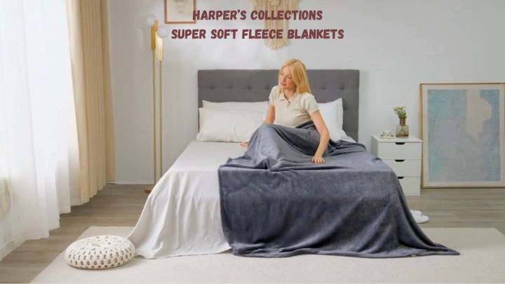 Harper's Collections Super Soft Coral Fleece Blanket Double Size