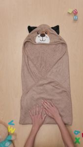 Touchat Hooded Baby Towels Soft and Hypoallergenic Baby Bath Towels with Hood for Toddler Infant Newborn Large and Absorbent Toddler Towels for Baby Boy Girl (Puppy 35.1x35.1)