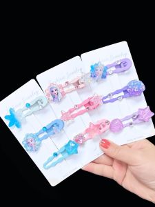 Cute Cartoon Hair Clips for Girls Side Bun Hair Accessories Non-Damaging Princess Style Childrens Fashion Hairpins