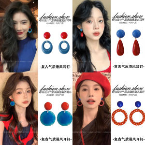 ต่างหูแบบย้อนยุคสไตล์ฮ่องกงสำหรับผู้หญิง ดีไซน์เก๋ไก๋ ต่างหูทรงกลมแบบติดหู เครื่องประดับแฟชั่น เครื่องประดับแฟชั่น