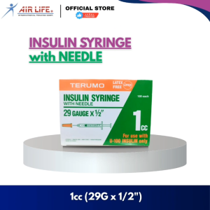 Insulin Syringe with Attached Needle 1cc I Sterile Disposable Single-use Syringe (100pcs PER BOX)