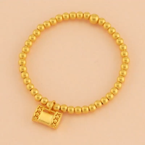 Chow Sang Sang 周生生 999.9 24K Pure Gold Cultural Blessings Safety Lock Bracelet for Women 13.5cm 94386B Price-by-Weight 5.98g Gold