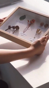 กรอบรูปดอก กรอบรูปกลวง สไตล์นอร์ดิก ไม้แห้งDIYกลวงวางได้แนวตั้ง/นอน เป็นของตกแต่งบ้าน ของขวัญวันเกิด  ลึก3/5ซม.