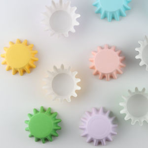 Disposable Hard Bottom Paper Cup Star Patterned Durable High Temperature Resistant Oil Proof Chrysanthemum Design Pudding Cup