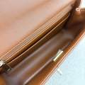 (Brand new) Chanel 23A Mini Rectangle Flap with Crystals Top Handle in Cognac Brown Lambskin and LGHW. 